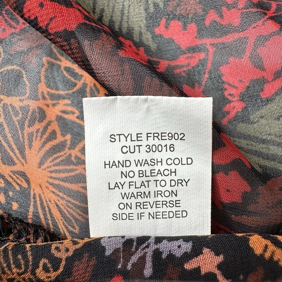 Fig And Flower Sheer Cardigan Top L Black Floral Flutter Sleeve Whimsigoth Fairy - Picture 10 of 14